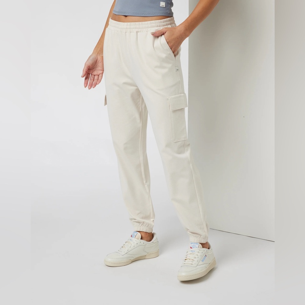VUORI BOYFRIEND Cargo Women's Jogger Pants - Milkweed Heather Sz M